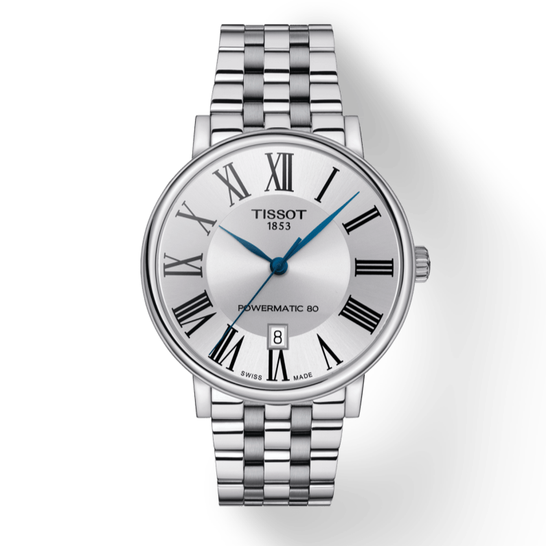 Buy Shop Tissot T Classic Carson Premium Powermatic 80 Silver Dial Silver Steel Strap Watch For Men - T122.407.11.033.00 USA Online