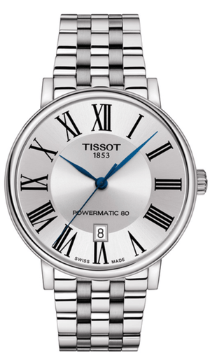 Buy Shop Tissot T Classic Carson Premium Powermatic 80 Silver Dial Silver Steel Strap Watch For Men - T122.407.11.033.00 USA Online