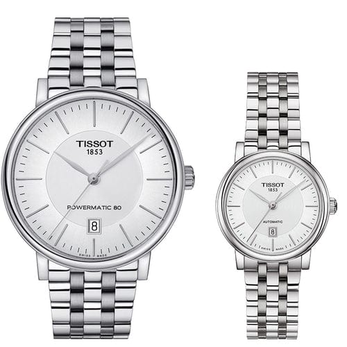 Buy Shop Tissot T Classic Carson Premium Powermatic 80 White Dial Silver Steel Strap Watch For Men - T122.407.11.031.00 USA Online