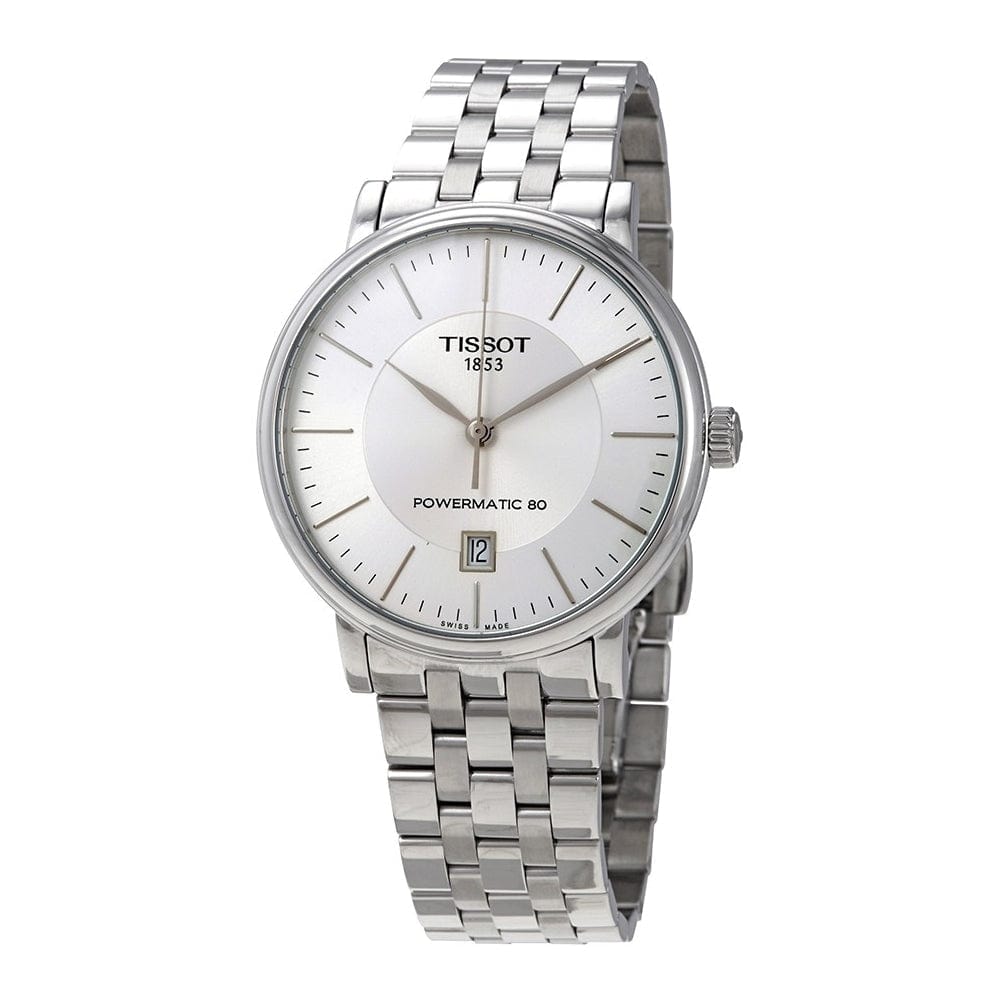 Buy Shop Tissot T Classic Carson Premium Powermatic 80 White Dial Silver Steel Strap Watch For Men - T122.407.11.031.00 USA Online