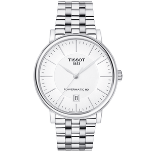 Buy Shop Tissot T Classic Carson Premium Powermatic 80 White Dial Silver Steel Strap Watch For Men - T122.407.11.031.00 USA Online