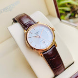 Buy Shop Tissot T Classic Carson Premium White Dial Brown Leather Strap Watch for Women - T122.207.36.031.00 USA Online