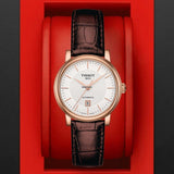 Buy Shop Tissot T Classic Carson Premium White Dial Brown Leather Strap Watch for Women - T122.207.36.031.00 USA Online