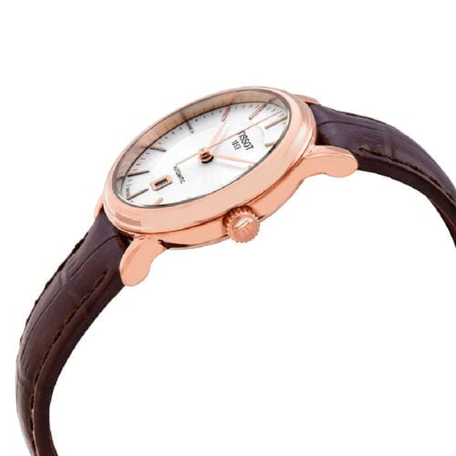 Buy Shop Tissot T Classic Carson Premium White Dial Brown Leather Strap Watch for Women - T122.207.36.031.00 USA Online