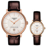 Buy Shop Tissot T Classic Carson Premium White Dial Brown Leather Strap Watch for Women - T122.207.36.031.00 USA Online