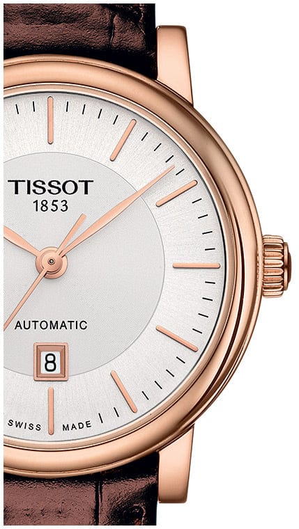Buy Shop Tissot T Classic Carson Premium White Dial Brown Leather Strap Watch for Women - T122.207.36.031.00 USA Online