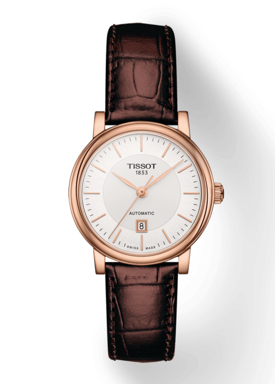 Buy Shop Tissot T Classic Carson Premium White Dial Brown Leather Strap Watch for Women - T122.207.36.031.00 USA Online