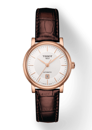 Buy Shop Tissot T Classic Carson Premium White Dial Brown Leather Strap Watch for Women - T122.207.36.031.00 USA Online