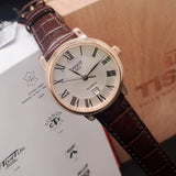 Buy Shop Tissot T Classic Carson Premium White Dial Brown Leather Strap Watch for Women - T122.207.36.033.00 USA Online
