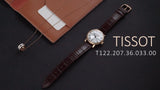 Buy Shop Tissot T Classic Carson Premium White Dial Brown Leather Strap Watch for Women - T122.207.36.033.00 USA Online