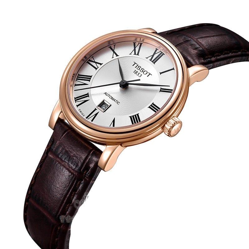Buy Shop Tissot T Classic Carson Premium White Dial Brown Leather Strap Watch for Women - T122.207.36.033.00 USA Online