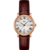 Buy Shop Tissot T Classic Carson Premium White Dial Brown Leather Strap Watch for Women - T122.207.36.033.00 USA Online