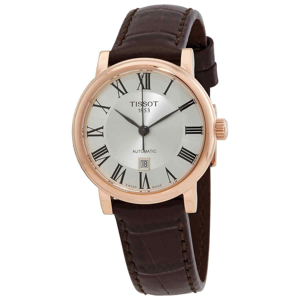 Buy Shop Tissot T Classic Carson Premium White Dial Brown Leather Strap Watch for Women - T122.207.36.033.00 USA Online