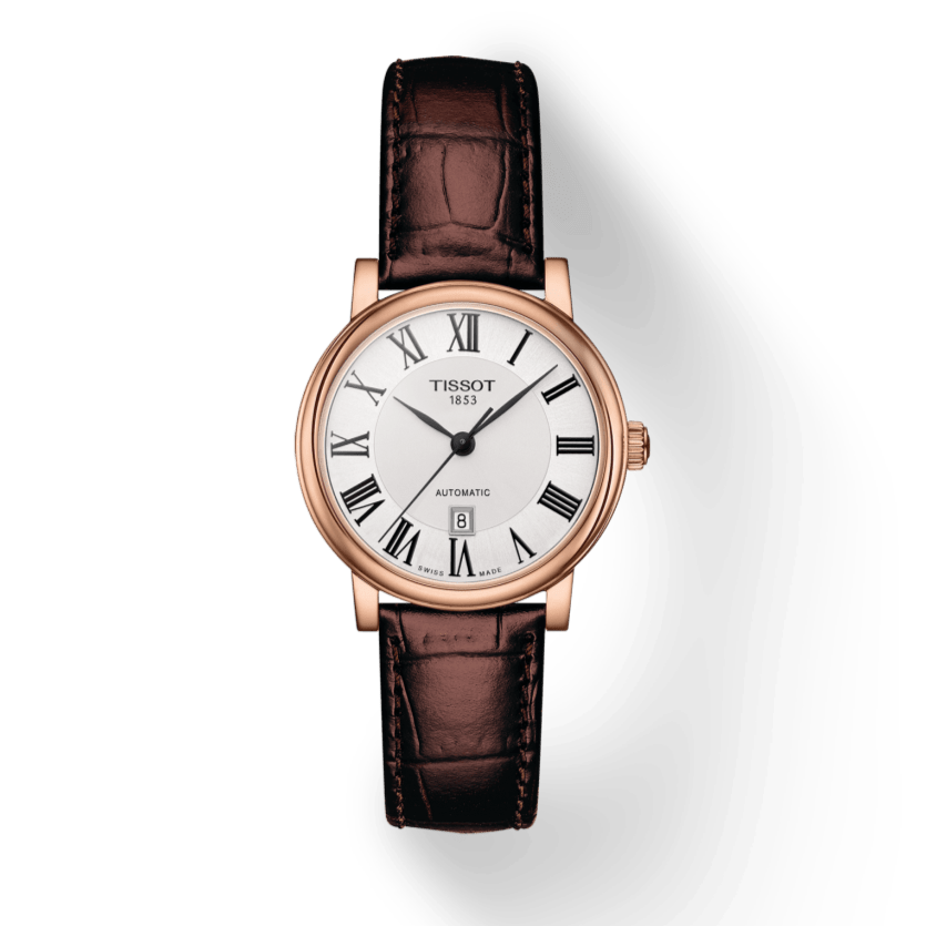 Buy Shop Tissot T Classic Carson Premium White Dial Brown Leather Strap Watch for Women - T122.207.36.033.00 USA Online