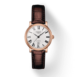 Buy Shop Tissot T Classic Carson Premium White Dial Brown Leather Strap Watch for Women - T122.207.36.033.00 USA Online