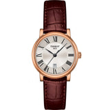 Buy Shop Tissot T Classic Carson Premium White Dial Brown Leather Strap Watch for Women - T122.207.36.033.00 USA Online