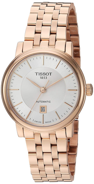 Buy Shop Tissot T Classic Carson Premium White Dial Rose Gold Steel Strap Watch for Women - T122.207.33.031.00 USA Online