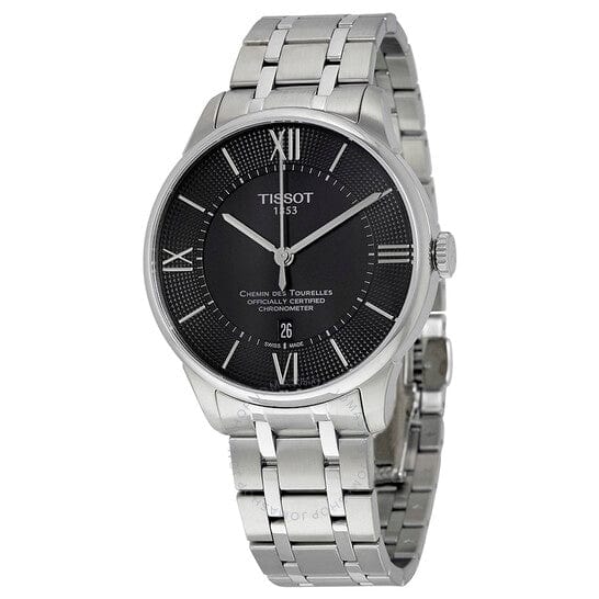 Buy Shop Tissot T Classic Chemin Des Tourelles Chronometer Black Dial Silver Steel Strap Watch For Men - T099.408.11.058.00 USA Online