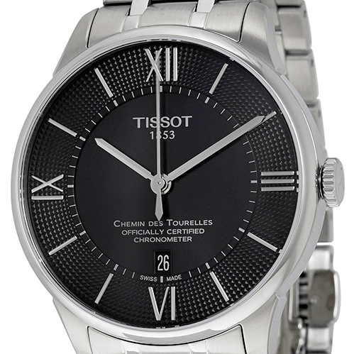 Buy Shop Tissot T Classic Chemin Des Tourelles Chronometer Black Dial Silver Steel Strap Watch For Men - T099.408.11.058.00 USA Online