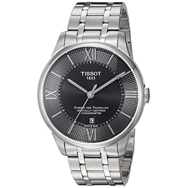 Buy Shop Tissot T Classic Chemin Des Tourelles Chronometer Black Dial Silver Steel Strap Watch For Men - T099.408.11.058.00 USA Online