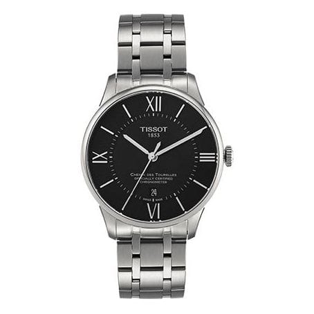 Buy Shop Tissot T Classic Chemin Des Tourelles Chronometer Black Dial Silver Steel Strap Watch For Men - T099.408.11.058.00 USA Online