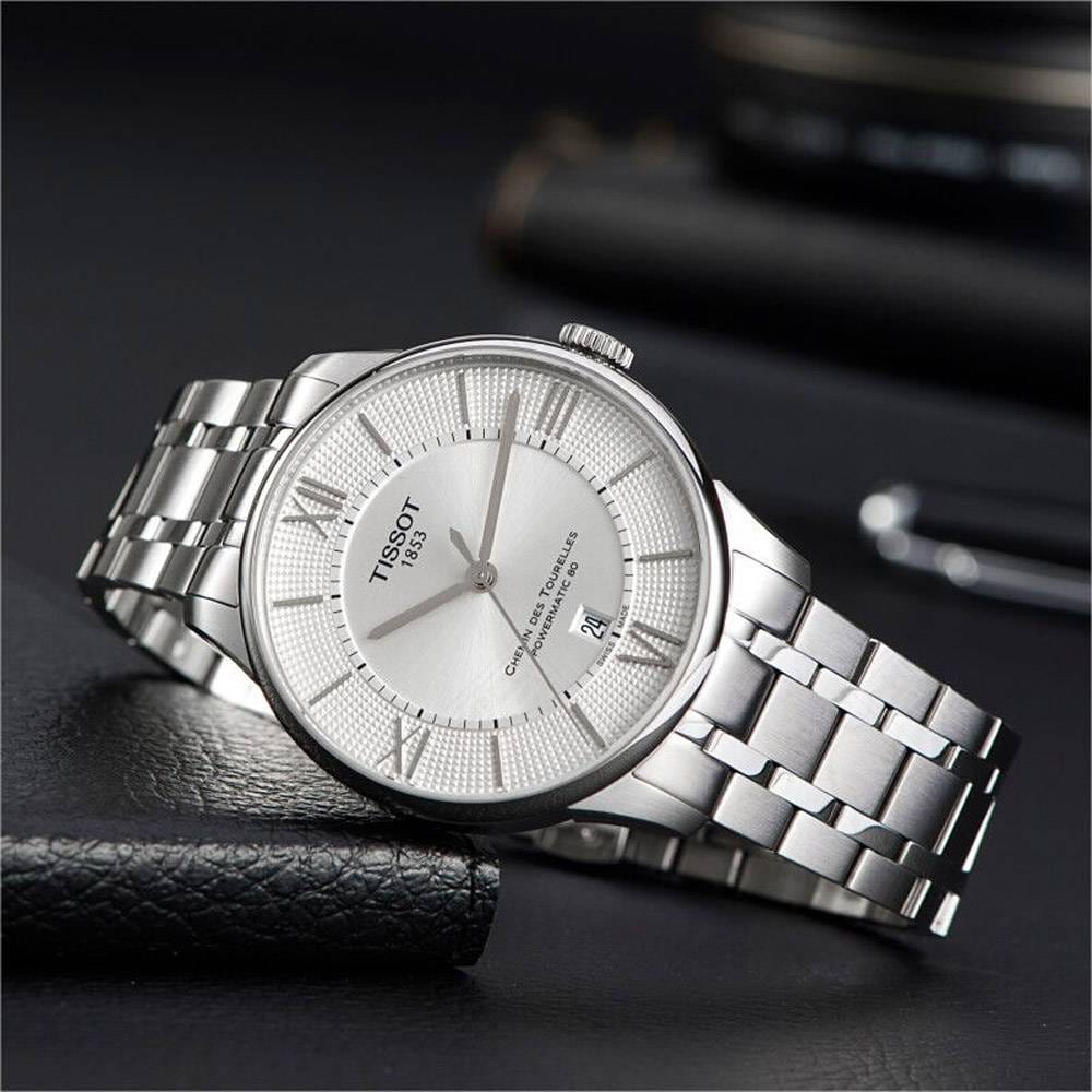 Buy Shop Tissot T Classic Chemin Des Tourelles Silver Dial Silver Steel Strap Watch For Men - T099.408.11.038.00 USA Online