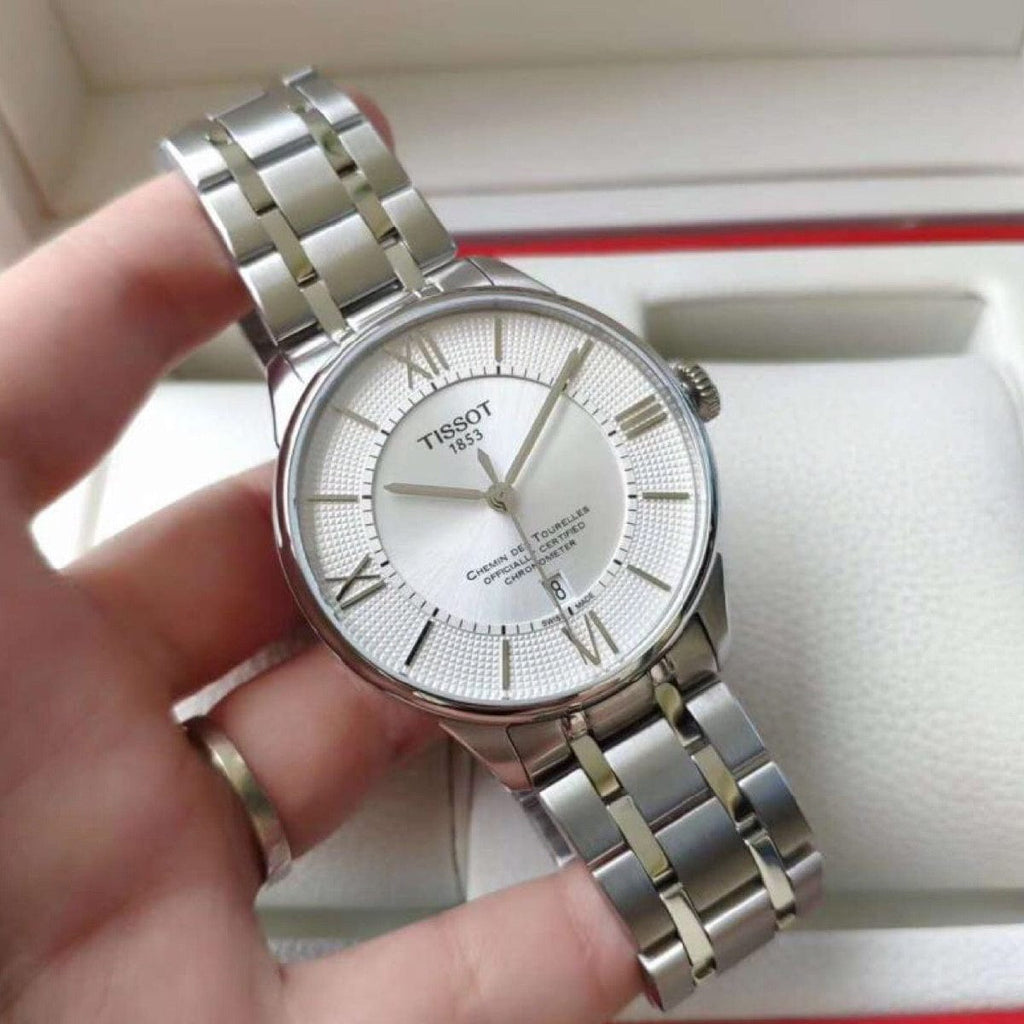 Buy Shop Tissot T Classic Chemin Des Tourelles Silver Dial Silver Steel Strap Watch For Men - T099.408.11.038.00 USA Online