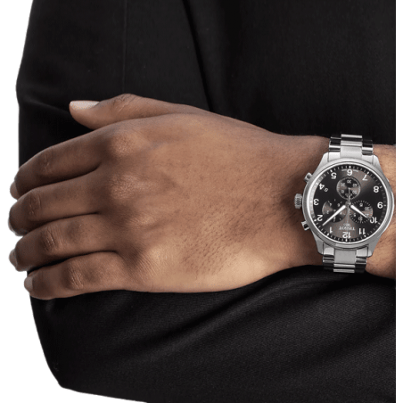 Buy Shop Tissot T Classic Chrono XL Black Dial Silver Steel Strap Watch For Men - T116.617.11.057.01 USA Online