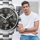 Buy Shop Tissot T Classic Chrono XL Black Dial Silver Steel Strap Watch For Men - T116.617.11.057.01 USA Online