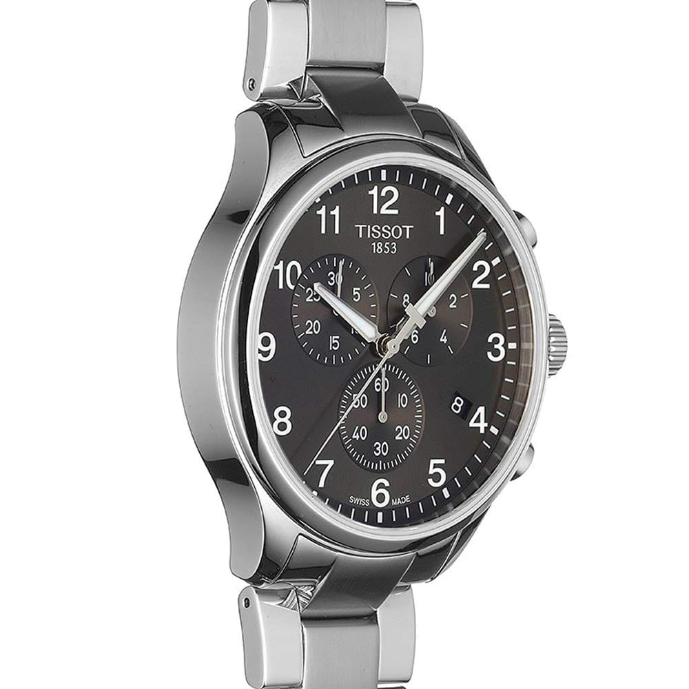 Buy Shop Tissot T Classic Chrono XL Black Dial Silver Steel Strap Watch For Men - T116.617.11.057.01 USA Online