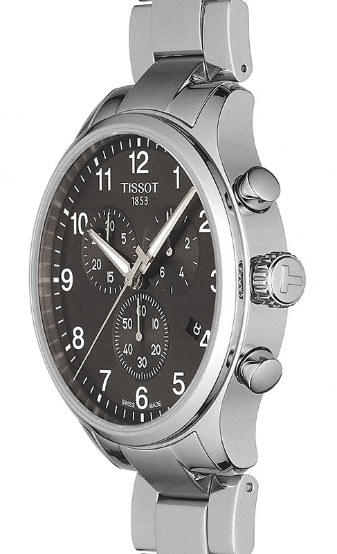 Buy Shop Tissot T Classic Chrono XL Black Dial Silver Steel Strap Watch For Men - T116.617.11.057.01 USA Online