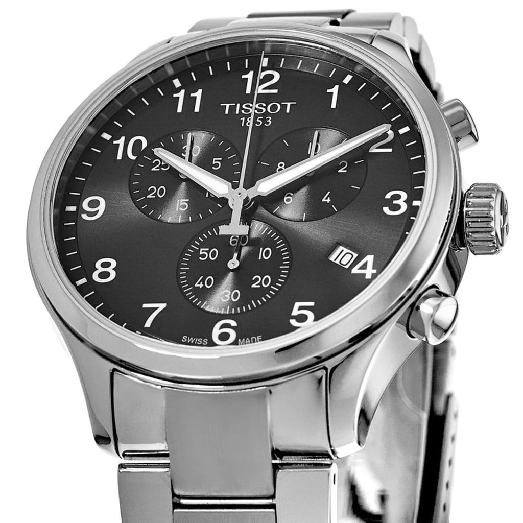 Buy Shop Tissot T Classic Chrono XL Black Dial Silver Steel Strap Watch For Men - T116.617.11.057.01 USA Online