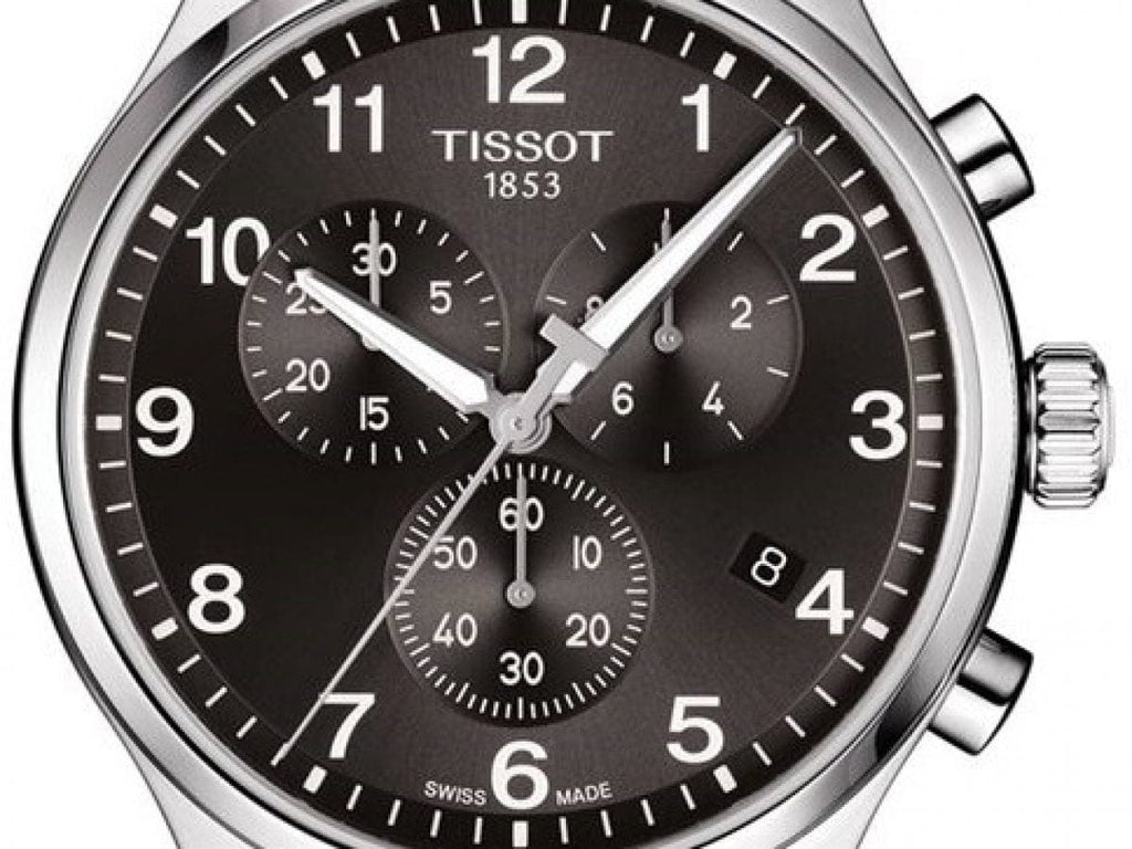 Buy Shop Tissot T Classic Chrono XL Black Dial Silver Steel Strap Watch For Men - T116.617.11.057.01 USA Online
