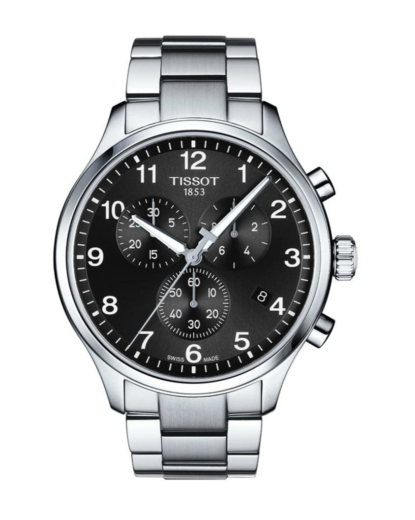 Buy Shop Tissot T Classic Chrono XL Black Dial Silver Steel Strap Watch For Men - T116.617.11.057.01 USA Online