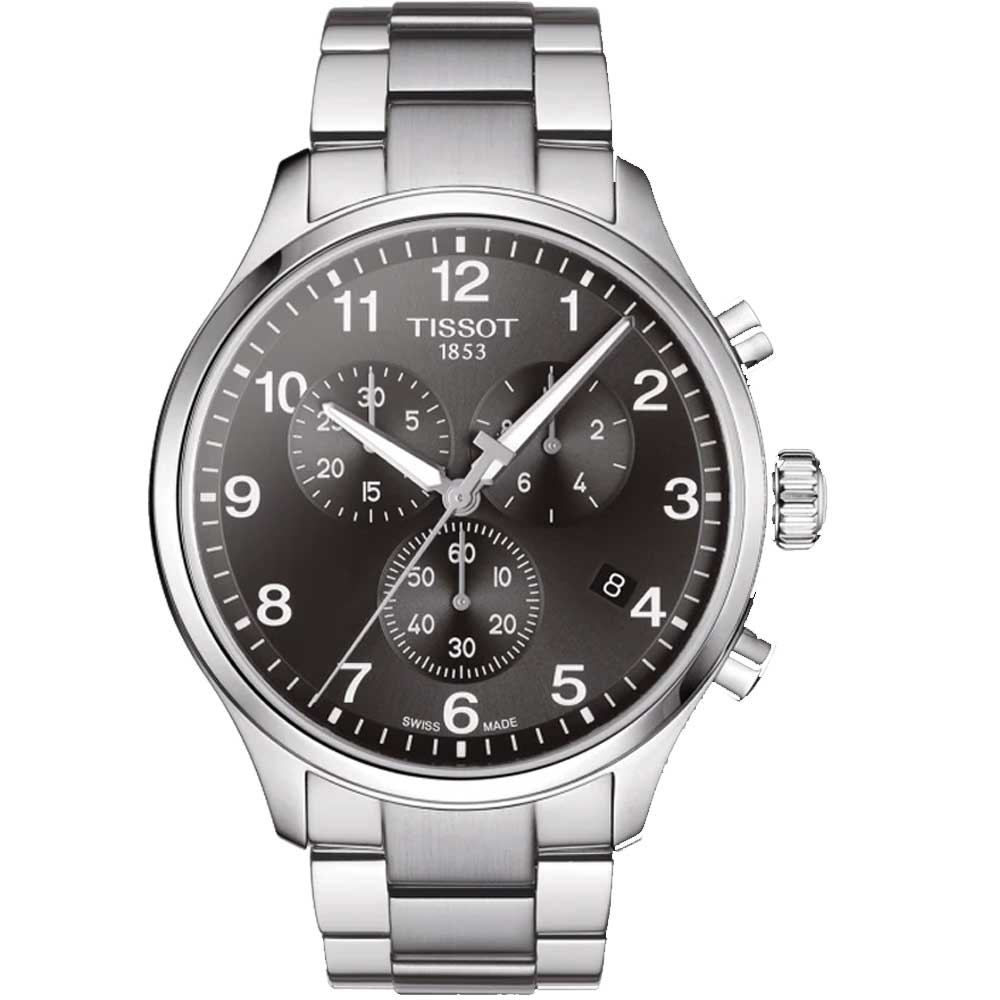Buy Shop Tissot T Classic Chrono XL Black Dial Silver Steel Strap Watch For Men - T116.617.11.057.01 USA Online