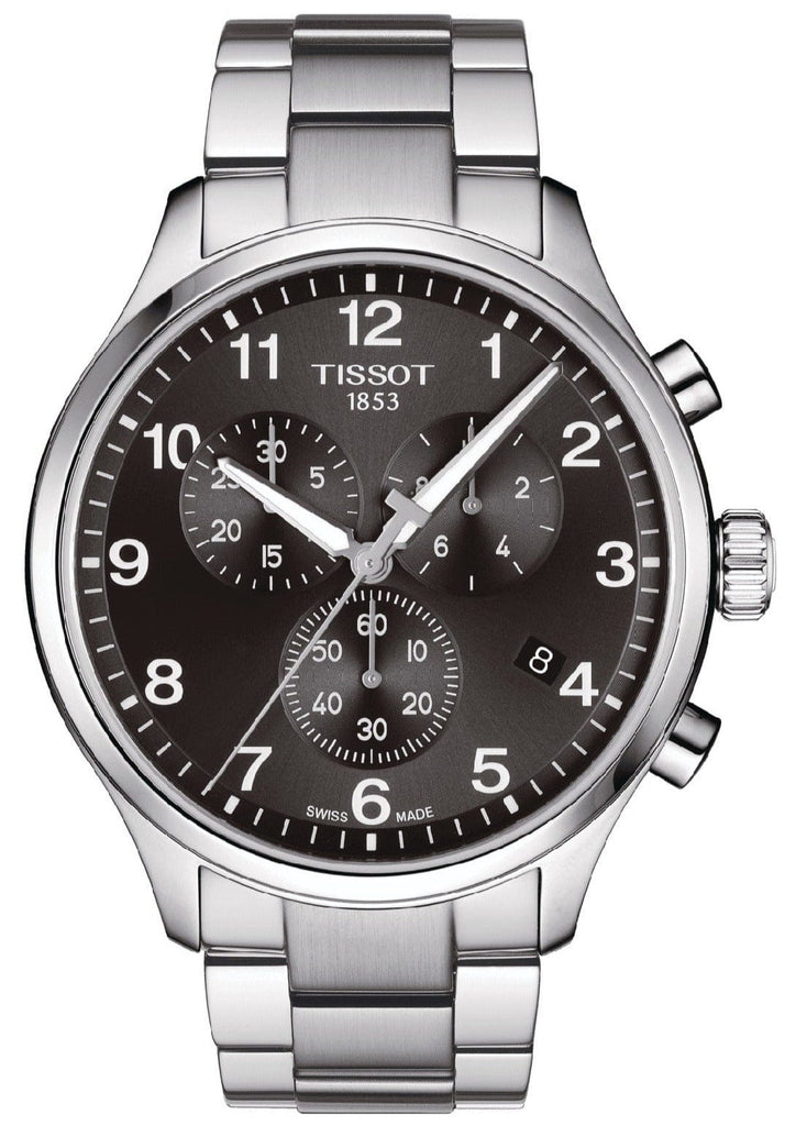 Buy Shop Tissot T Classic Chrono XL Black Dial Silver Steel Strap Watch For Men - T116.617.11.057.01 USA Online