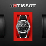 Buy Shop Tissot T Classic Couturier Chronograph Black Dial Black Leather Strap Watch For Men - T035.617.16.051.00 USA Online