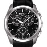 Buy Shop Tissot T Classic Couturier Chronograph Black Dial Black Leather Strap Watch For Men - T035.617.16.051.00 USA Online