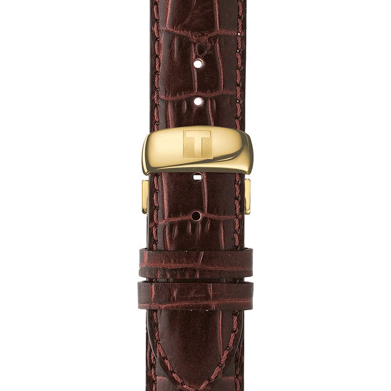Buy Shop Tissot T Classic Le Locle Automatic Gold Dial Maroon Leather Strap Watch For Men - T41.5.413.73 USA Online