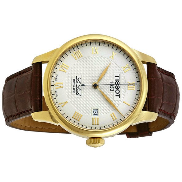 Buy Shop Tissot T Classic Le Locle Automatic Gold Dial Maroon Leather Strap Watch For Men - T41.5.413.73 USA Online