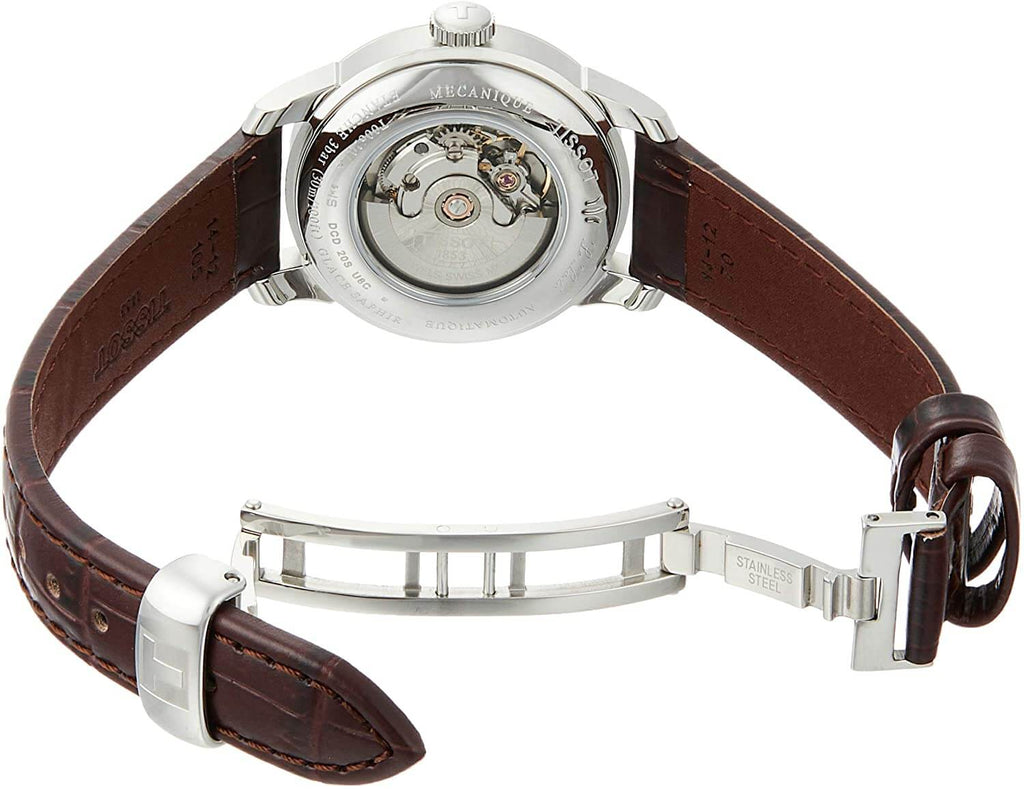 Buy Shop Tissot T Classic Le Locle Automatic Silver Dial Brown Leather Strap Watch For Women - T006.207.16.038.00 USA Online
