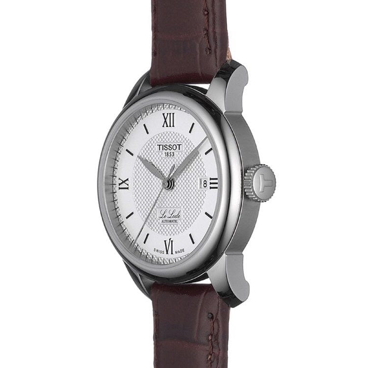 Buy Shop Tissot T Classic Le Locle Automatic Silver Dial Brown Leather Strap Watch For Women - T006.207.16.038.00 USA Online