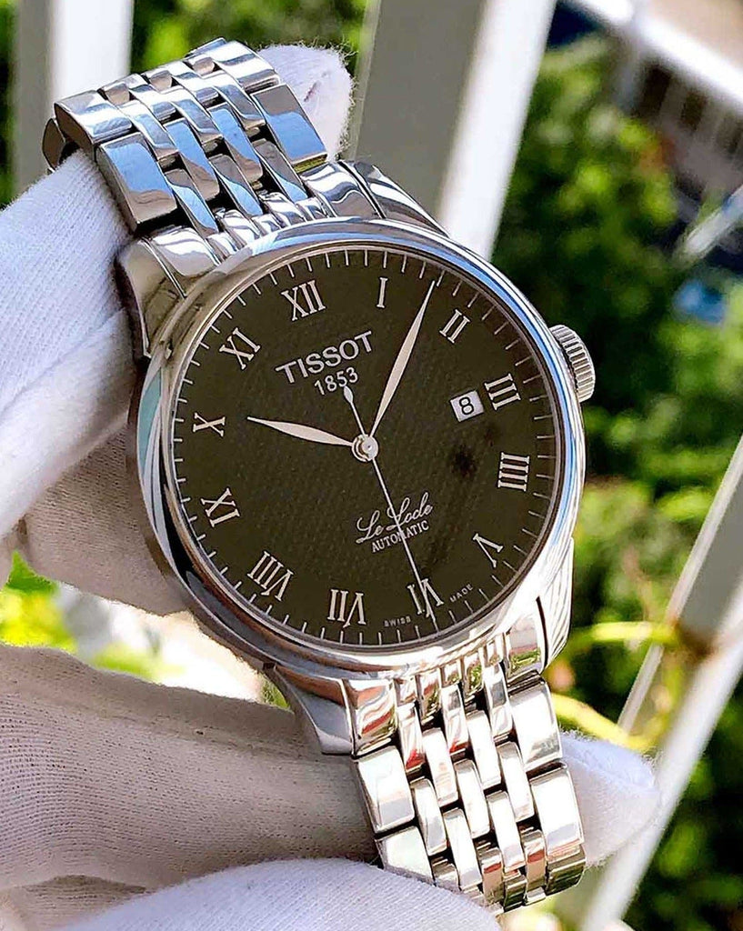 Buy Shop Tissot T Classic Le Locle Powermatic 80 Black Dial Silver Steel Strap Watch For Women - T41.1.483.53 USA Online