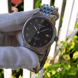 Buy Shop Tissot T Classic Le Locle Powermatic 80 Black Dial Silver Steel Strap Watch For Women - T41.1.483.53 USA Online