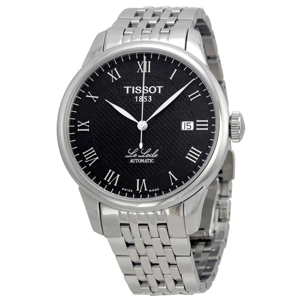Buy Shop Tissot T Classic Le Locle Powermatic 80 Black Dial Silver Steel Strap Watch For Women - T41.1.483.53 USA Online