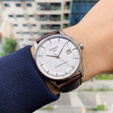 Buy Shop Tissot T-Classic Powermatic 80 Silver Dial Brown Leather Strap Watch For Men - T122.407.16.031.00 USA Online