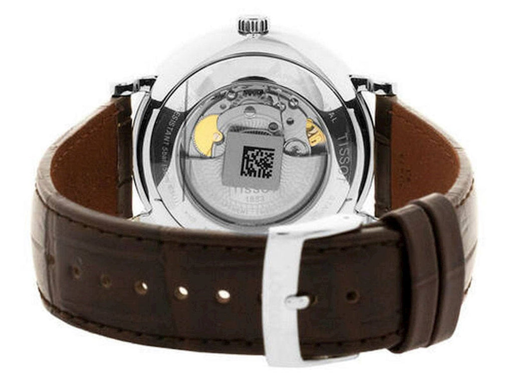 Buy Shop Tissot T-Classic Powermatic 80 Silver Dial Brown Leather Strap Watch For Men - T122.407.16.031.00 USA Online
