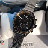 Buy Shop Tissot T Classic PR 100 Chronograph Anthracite Black Dial Black Mesh Bracelet Watch For Men - T101.417.23.061.00 USA Online