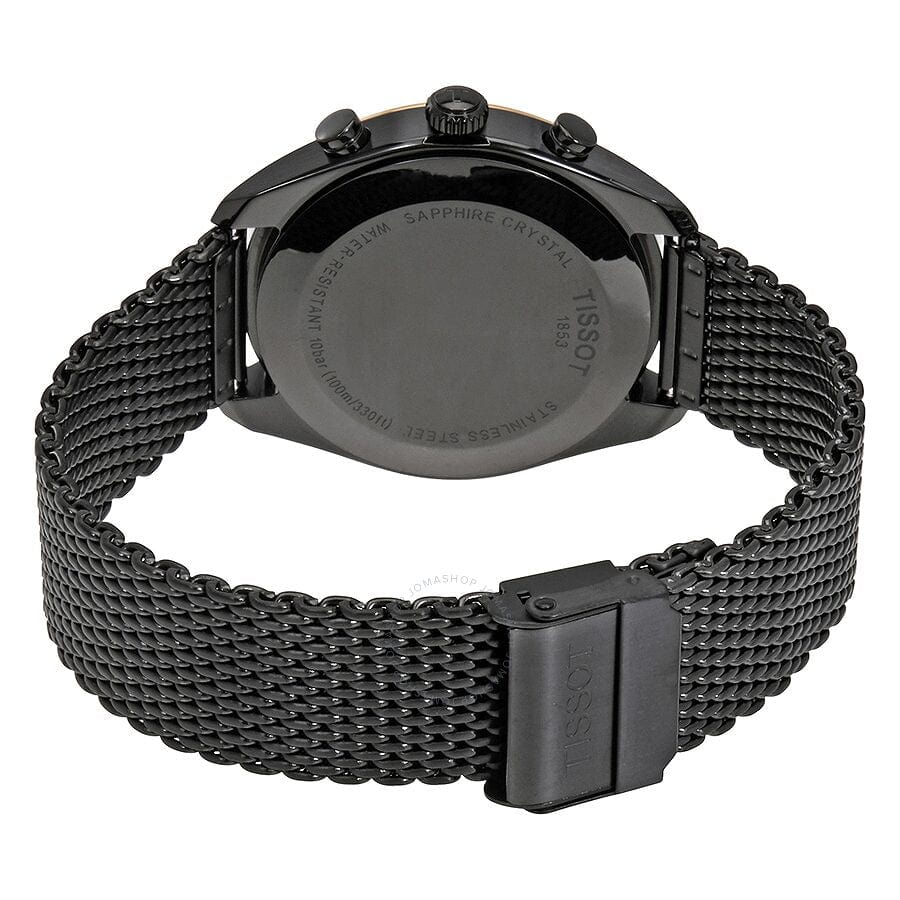 Buy Shop Tissot T Classic PR 100 Chronograph Anthracite Black Dial Black Mesh Bracelet Watch For Men - T101.417.23.061.00 USA Online