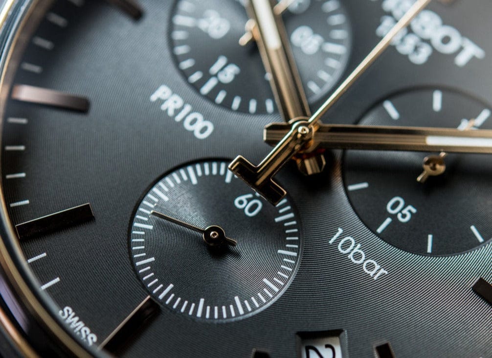 Buy Shop Tissot T Classic PR 100 Chronograph Anthracite Black Dial Black Mesh Bracelet Watch For Men - T101.417.23.061.00 USA Online